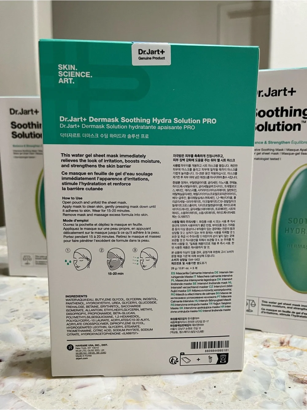 Bundle 5 boxes Dr Jart+ Soothing Hydra Solution Pro Mask Sheet 5PCS.